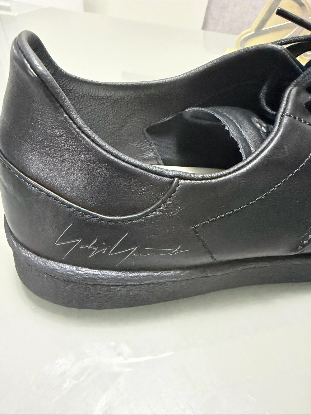 Y-3 Men's Black Leather Shell-Toe Low-Top Sneakers size 11.5 IE3237